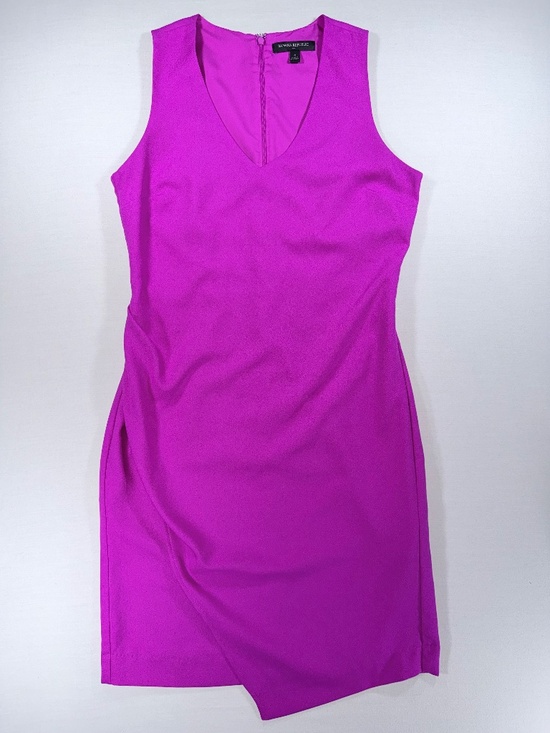 Banana Republic Dresses & Skirts - 🌟Host Pick🌟 Banana Republic Fuchsia Crepe Faux Wrap Sheath Dress Size 4 EUC